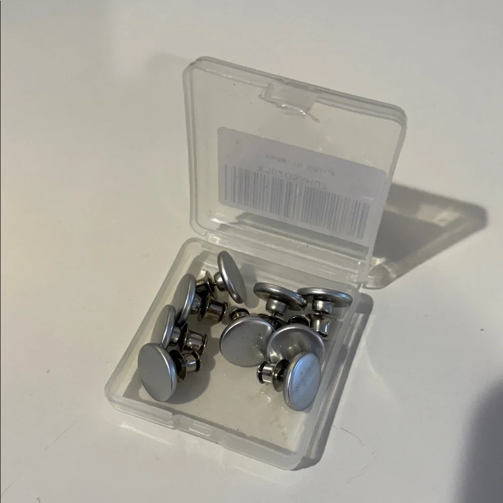 10 Silver Button Tack Pins Set to Adjust Pants